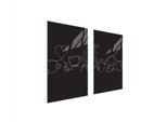 Piastre Copri Fornelli 2 Pezzi 75X52 Ceramica Copri Piano Cottura Vetro Tagliere Cucina Nero
