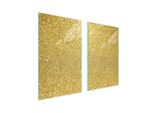 Piastre Copri Fornelli 2 Pezzi 75X52 Copri Piano Cottura In Ceramica Tagliere In Vetro Golden Sand