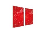 Piastre Copriforno 2 Pezzi 75X52 Copriforno In Ceramica Tagliere In Vetro Vacanze Rosso
