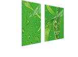 Piastre Copri Fornelli 2 Pezzi 75X52 Ceramica Copri Piano Cottura Vetro Tagliere Fogliame Verde