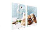 Piastre Copri Fornelli 2 Pezzi 75X52 Ceramica Copri Piano Cottura Vetro Tagliere Pane Cucina