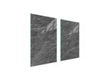 Piastre Copriforno 2 Pezzi 75X52 Copripiastra In Ceramica Tagliere In Vetro Grigio Ardesia