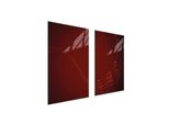 Piastre Copri Fornelli 2 Pezzi 75X52 Copri Piano Cottura In Ceramica Tagliere In Vetro Motivo Rosso