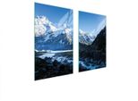 Piastre Copri Fornelli 2 Pezzi 75X52 Ceramica Copri Piano Cottura Tagliere Vetro Montagne Paesaggio
