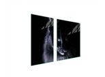 Piastre Copri Fornelli 2 Pezzi 90X52 Ceramica Copri Piano Cottura Vetro Tagliere Gatto Nero