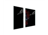 Piastre Copriforno 2 Pezzi 75X52 Copriforno In Ceramica Tagliere In Vetro Pesce Nero