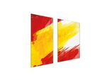 Piastre Copri Fornelli 2 Pezzi 75X52 Copri Piano Cottura In Ceramica Tagliere In Vetro Colorato Rosso