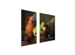 Piastre Copri Fornelli 2 Pezzi 75X52 Copri Piano Cottura In Ceramica Tagliere In Vetro Natura Morta Di Frutta