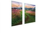 Piastre Coprifornelli 2 Pezzi 75X52 Ceramica Coprifornelli Tagliere Vetro Paesaggio Montagne