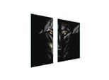Piastre Copri Fornelli 2 Pezzi 75X52 Copri Piano Cottura In Ceramica Tagliere In Vetro Wolf Black