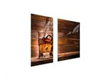 Piastre Copriforno 2 Pezzi 75X52 Ceramica Copriforno Vetro Tagliere Legno Whisky