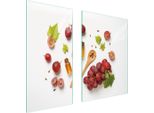 Piastre Copri Fornelli 2 Pezzi 75X52 Ceramica Copri Piano Cottura Vetro Tagliere Cucina Uva