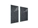 Piastre Copriforno 2 Pezzi 75X52 Copripiastra In Ceramica Tagliere In Vetro Grigio Ardesia