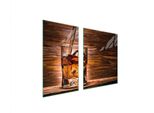 Piastre Copriforno 2 Pezzi 100X52 Ceramica Copriforno Vetro Tagliere Legno Whisky