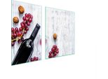 Piastre Copri Fornelli 2 Pezzi 100X52 Copri Piano Cottura In Ceramica Tagliere In Vetro Legno Vino