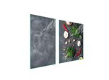 Piastre Copri Fornelli 2 Pezzi 100X52 Ceramica Copri Piano Cottura Vetro Tagliere Ardesia Cucina