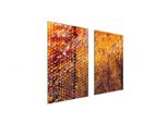 Piastre Copri Fornelli 2 Pezzi 75X52 Copri Piano Cottura In Ceramica Tagliere In Vetro Nero Arancio