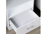 Set Di 2 Comodini Sonni Bianco Lucido Con Cassetti E Illuminazione A Led 45X35X46,5 Cm Comodino Adatto A Camera Da Letto E Soggiorno
