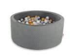 H-40 Cm Piscina A Secco In Minky Con 200 Palline - Grigio Scuro