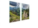 Piastre Coprifornelli 2 Pezzi 75X52 Ceramica Coprifornelli Tagliere Vetro Paesaggio Montagne