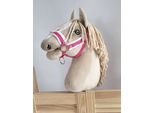 Cavezza Regolabile Hobby Horse A3 Rosa Scuro Con Pelliccia Bianca