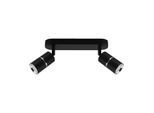 Plafoniera GU10 A 2 Luci In Alluminio Nero/Cromato