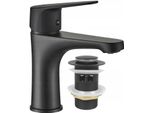 Miscelatore Per Lavabo A Libera Installazione Con Click-Clack Sagra Nero