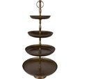 Clayre & Eef Etagere Ø 37X79 Cm Alluminio Color Oro