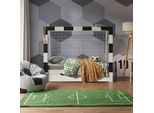 Vitalispa Letto Per Bambini FußBalltor, 80X160 Cm Con Cassetto, Bianco/Nero