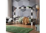 Vitalispa Letto Per Bambini FußBalltor, 80X160 Cm Con Materasso, Bianco/Nero