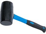 Bgs Mazzuola In Gomma Manico In Fibra Di Vetro Testa Nera Ø 70 Mm 750 G - 1962