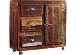 MASSIVMOEBEL24 | Freezy #08 Comó In Legno Riciclato - Laccato / Multicolore 100X40X90
