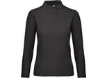 B&C ID.001 Polo Da Donna, Manica Lunga BC3944 (3XL) (Nero)