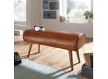 Finebuy Panca Panca In Vera Pelle / Legno Massiccio 100X53X40 Cm Panca Imbottita A 2 Posti Corridoio Springbok Brown Panca Per Letto Piccolo Mobili Da Corridoio In Pelle Panca Per Corridoio