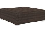 Pouf Modulare 1 Pezzo + Cuscini In Rattan Marrone