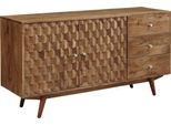 MASSIVMOEBEL24 | Credenza In Legno Di Acacia 145X42X75 Acacia Naturale Laccato Mosayk #106