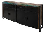 MASSIVMOEBEL24 | Credenza In Legno Di Legno Riciclato 180X43X90 Multicolore Laccato Industrial #101