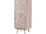 MASSIVMOEBEL24 | Mosayk #208 Comò In Legno Di Acacia - Laccato / Bianco 53X42X128