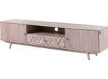 MASSIVMOEBEL24 | Mobile Tv In Legno Di Acacia 188X40X48 Bianco Laccato Mosayk #205