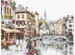 Luca-S Set Per Punto Croce "Lago Di Annecy"", Schema Contato, 45X34Cm"