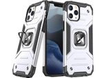 Wozinsky Anello Armatura Custodia Ibrida Blindata + Supporto Magnetico Samsung Galaxy A72 4G Argento