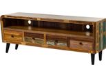 MASSIVMOEBEL24 | Sixties #119 Mobile Tv In Legno Riciclato - Laccato / Multicolore 180X45X70