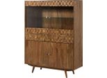 MASSIVMOEBEL24 | Mosayk #115 Vetrina In Legno Di Acacia Laccato / Natur 120X42X160
