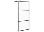 Vidaxl Schermo Doccia Per Cabina Doccia 80X195 Cm Esg Nero Opaco