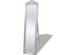 The Living Store Specchio Da Terra In Stile Barocco 160X40 Cm Argento