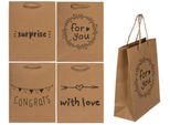 Sacchetto Regalo In Carta Kraft, Frasi Motivazionali, Circa 11,5 X 6 X 16 Cm, Assortito In 3 Colori, 12 Pezzi In Sacchetto