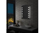 The Living Store Specchio Da Parete Per Bagno Con Led 60X80 Cm