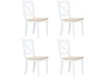 Syfax™ Set Da Pranzo 5 Pz In Legno Massello Di Hevea Bianco E Marrone