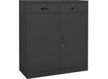The Living Store Armadio Da Ufficio Antracite 90X40X102 Cm In Acciaio