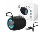 Setty Altoparlante Bluetooth Mini Tube Rgb GB-800 5W Altoparlante Portatile Bluetooth 5.0, Microsd, Usb, Radio Nero